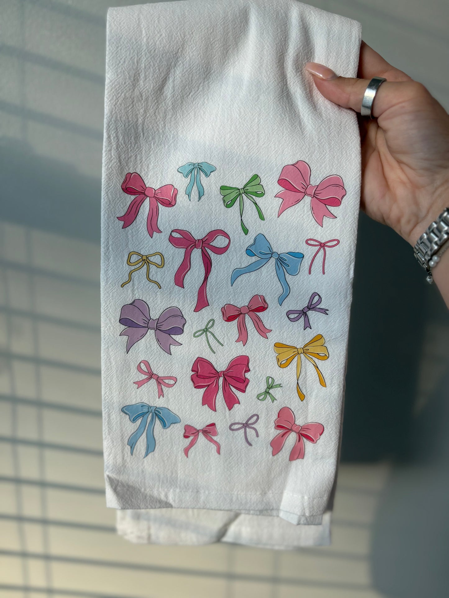 Multi color bow Hand Towel