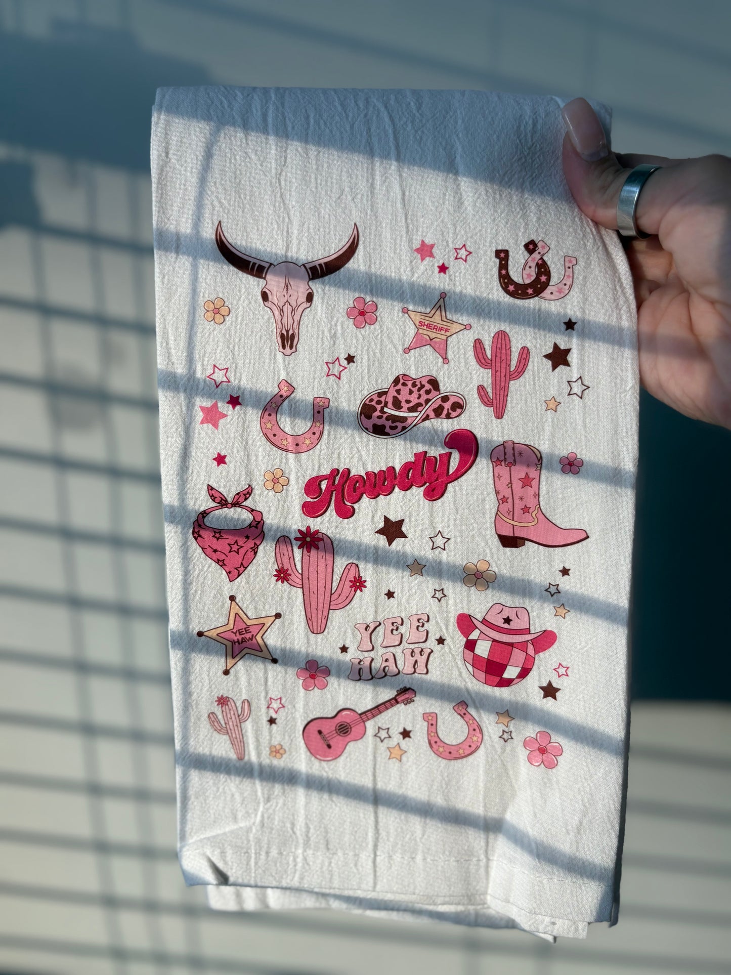 Pink Cowgirl Hand Towel